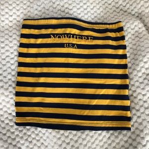 “NOWHERE USA” Strapless Striped Crop Top